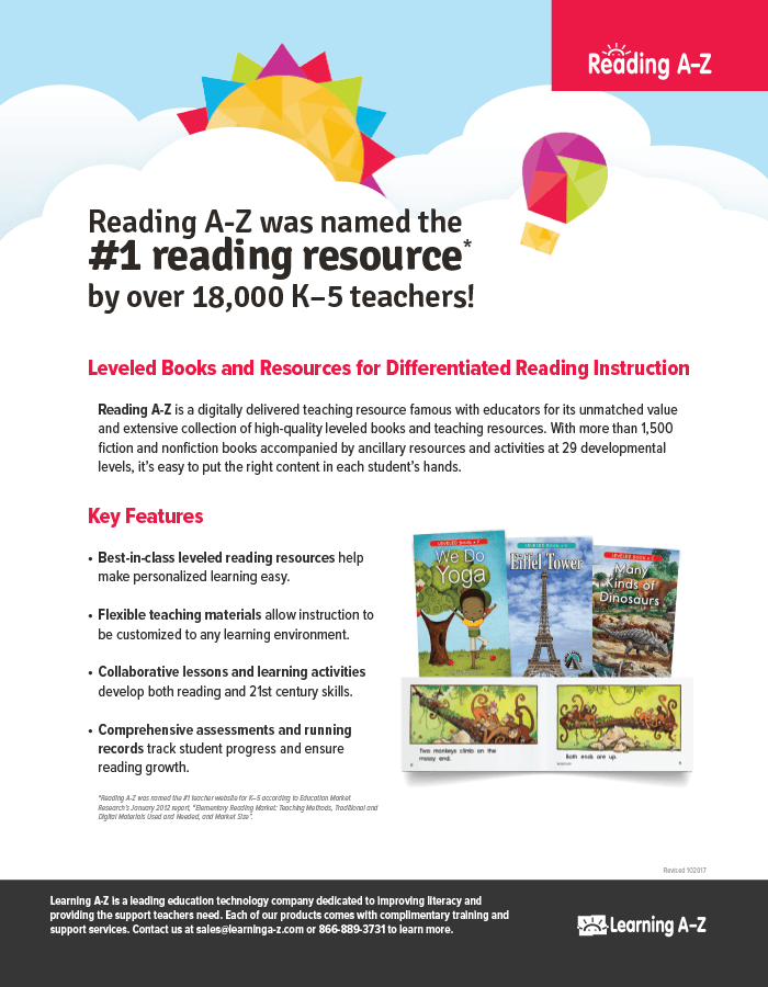 rebranded looked of Reading A-Z one sheet