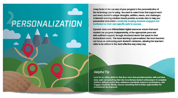 inside pages of the blended learning data guide