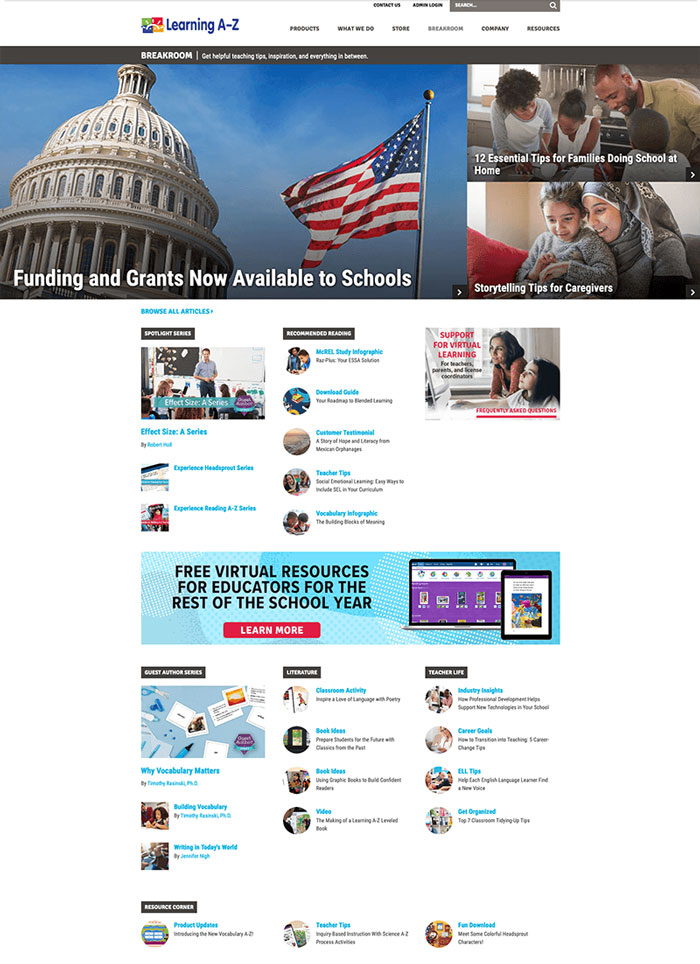 picture of the new Learning A-Z blog