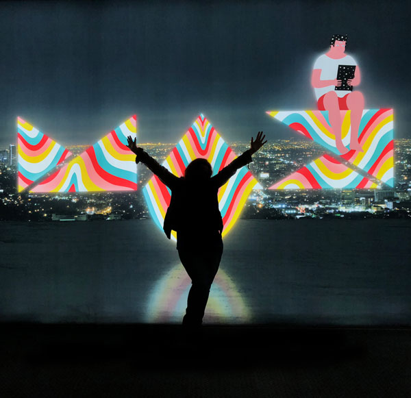 silhoutte of Casey at the Adobe Max conference