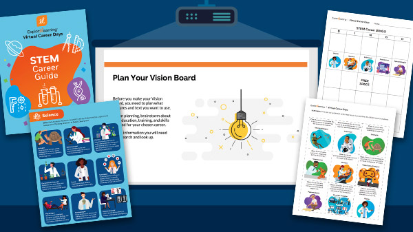 a view of all the additional teaching resources as part of the sign up for virtual career day